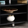 Mobile Porta TV Classico Soggiorno HOMCOM con 2 Ripiani, 2 Armadietti MDF Acciaio Inox Nero 120x39.5x52cm
