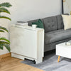 Tavolo Pieghevole con 2 Ripiani iInferiori in Legno, Tavolo Richiudibile con Ruote per 6 Persone, Bianco WQ702-0621WQ7