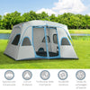 Tenda da Campeggio 4 Persone Impermeabile con 2 Stanze e Finestre a Rete, 400x275x210 cm, Grigia  ES2A20-226GYES2