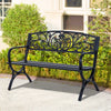 Panca Panchina da Giardino Esterno Metallo, Ghisa 127 × 60 × 85cm Nero 84B-009