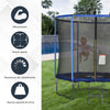 Tappeto Elastico per Bambini e Adulti con Rete e Bordo Imbottito, Giochi da Giardino e Casa Φ244x240cm Blu e Nero YH5A71-015V05YH5