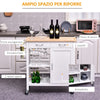 Carrello da Cucina Classico con Cassetti e Ruote in Legno Salvaspazio 89x40x84cm TR4801-069TR4