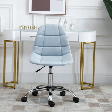 Sedia da Ufficio Ergonomico, Sedia Girevole Scrivania, Regolabile Senza Braccioli, Azzurro, 59x59x81-91cm GH9921-366BUGH9
