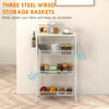 Carrello da Cucina a 3 Livelli con Cestino Laterale e Gancio, in Truciolato e Acciaio, 58x18.5x87 cm TR4801-343V00WTTR4