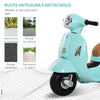 Moto Elettrica per Bambini con Licenza Ufficiale Vespa Batteria 6V, Fari e Clacson, per Bimbi da 18-36 mesi, Verde, 66.5x38x52cm MN7370-138GNMN7