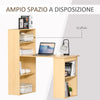 Scrivania Computer con Libreria Salvaspazio, Tavolo da Pranzo per Ufficio e Studio in Truciolato 120x55x120 cm RE1836-069RE1