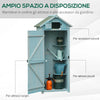 Casetta da Giardino Porta Attrezzi in Legno con 3 Ripiani, 77x54.2x179cm, Blu ZX4845-209V01BUZX4