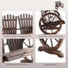 Panchina da Giardino in Legno Stile Country con Braccioli a Ruota, 108x66x95cm, Colore Legno 84B-406