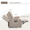 Poltrona Relax Elettrica, Poltrona Reclinabile 150° Moderna con USB per Soggiorno Camera da Letto, Beige, 84x92x104cm GH1833-987V90GH1