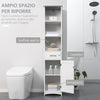 Armadietto Bagno con Scaffale a 3 Livelli, 1 Cassetto e 1 Mobiletto, 34x30x163cm AZ7834-364LGAZ7