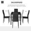 Set 5 Pezzi con 1 Tavolo e 4 Sedie per Cucina o Sala da Pranzo in Finta Pelle, Metallo e Vetro Temperato, Nero TR2835-255BKTR2