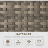 Set Salotto da Giardino in Rattan PE con Divano 3 Posti, 2 Poltrone, 2 Sgabelli e Tavolo, Grigio 860-198