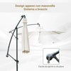Ombrellone da Giardino a Braccio 3x2.5 m con Manovella e 8 Strisce LED a Energia Solare, Crema 84D-066CW