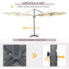 Ombrellone da Giardino Decentrato 3x2.5 m con Angolazione Regolabile e Girevole a 360°, Crema 84D-052V00CW