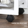 Carrello da Cucina con Ruote, Mobile da Cucina Salvaspazio in Legno Massiccio: 3 Cassetti, 3 Cestelli, 2 Portaspezie, 2 Ripiani, 92x37x82 cm UY5801-158UY5