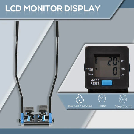 Stepper Fitness con Manubrio e Monitor LCD per Allenamento a Casa e Palestra, Blu TR8A90-281TR8