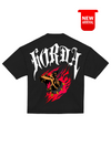 T-shirt nera 100% cotone Gotic Flame