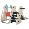 Scivolo 3 in 1 per Bambini con Altalena Regolabile, Canestro e Palle per Cameretta e Giardino, 160x220x120cm, Bianco, Azzurro e Grigio ED9331-002ED9