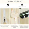 Gazebo da Giardino 3x4 m con Tende e Tetto a 2 Livelli Bianco Crema 01-0154