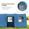 Tenda da Campeggio per 5-6 Persone con 2 Porte, Finestre e Tasche Portaoggetti, 475x315x215 cm, Blu WY4A20-304V00BUWY4