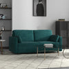 Divano 3 Posti in Velluto con Cuscini e Seduta Imbottita, 178x82x85cm, Verde soggiorno salotto ufficio studio F839-829V80DGA