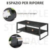 Tavolino Caffè Nero Effetto Marmo Ufficio 106x50x46 FT2833-821BK , soggiorno salotto basso nero bianco marrone grgio design moderno sala moderno alto divano camera legno vetro rotondo