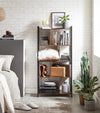 Libreria Industriale Vintage VASAGLE 5 Ripiani 74x30x150cm Scaffale Robusto Marrone e Nero