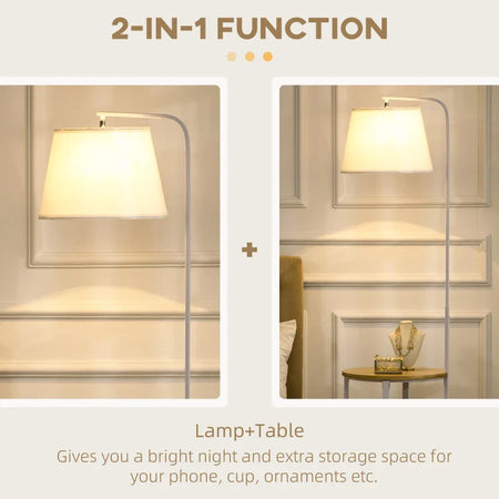 Lampada da Terra Moderna con Tavolino a 2 Livelli per Soggiorno e Camera da Letto, 43L x 39.5P x 162A cm WL8B31-320WL8