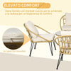 Set da Giardino 5 Pezzi in Rattan con Tavolo Rotondo Ø82x50 cm e 4 Sedie 72x72x75 cm con Cuscini 867-171V00BG