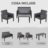 Salotto da Giardino con Divano da Esterno e Tavolino, Mobili da Giardino in Rattan Sintetico, Set 4 Pz, Grigio 860-166