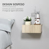 Set 2 Comodini Sospesi in Legno, Design Moderno, 40x30x15cm - Color Legno GH5831-481NDGH5