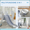 Gioco per Bambini 18-48 Mesi, Set 3 in 1 in Plastica con Altalena, Scivolo e Canestro, 150x185x92 cm SD9331-038V00GYSD9