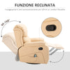 Poltrona Relax Reclinabile Beige con 8 Punti Massaggianti, Riscaldanti e Poggiapiedi, 97x92X104 cm ER5700-094V90BGEW5