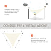 Tenda a Vela Triangolare Parasole in HDPE per Spazi Esterni, 3x3x3 m, Crema Bianco Avorio ZX201-0617ZX2