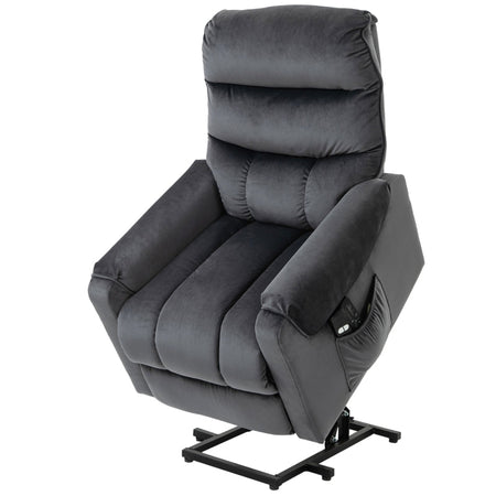 poltrona anziani disabili elettrica alza persona soggiorno salotto poltrona letto relax massaggiante con telecomando punti massaggio vibrazione riscaldante alzata assistita massaggi imbottita velluto grigio poltrone elettriche R5B713-090V90CGGG7