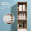 Colonna bagno, Scaffale Bagno Salvaspazio in Legno, Mobiletto a Colonna con Ripiani, Armadietto e Cassetto, Bianco, 32.6x30x171.2cm RF6834-318RF6