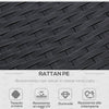 Set 4 Pezzi Salotto da Esterni con 2 Sedie, Divano e Tavolino Mobili da Giardino in Rattan e Acciaio Nero 860-092