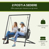 Dondolo da Giardino 2 Posti con Cuscini e Tasche, in Acciaio e Textilene, 168x117x181 cm, Grigio Scuro 84A-332V00CG
