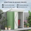 Casetta da Giardino Porta Attrezzi in Acciaio con Porta Bloccabile, 161x95x163/181cm, Verde GB6845-840V00YGGB6