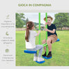 Set Altalene da Giardino per 4 Bambini, 1 Altalena Doppia e 2 Altalene Singole, Capacità di peso 45kg (Altalena) 180kg (Totale), 280x140x178cm YH5344-035YH5