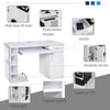 Scrivania per PC Ergonomica con Mensole, Armadietto, Cassetto e Piano Tastiera Estraibile, Bianca, 120x60x74cm ZQ1920-012V01WTZQ1