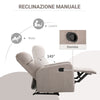 Poltrona Relax Reclinabile fino a 168° con Poggiapiedi, 66x83x107 cm, Grigia UI7833-523V02GYUI7