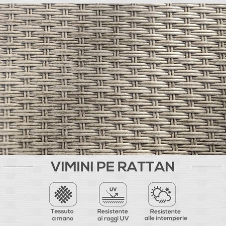 Set da Giardino 5 Pezzi in Rattan con 2 Sedie Laterali, Sedia Centrale e 2 Sgabelli/Tavolini da Caffè 860-306V00GY