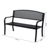 Panchina da Esterno Panca da Giardino Max 240kg Metallo 127 × 60 × 85cm Nero 84B-182BK