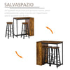 Set Bancone Bar con 2 Sgabelli Alti Stile Industriale con Mensole, Marrone Rustico YT9835-489YT9