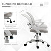 Sedia da Ufficio Basculante in Tessuto a Rete Grigio, Sedia da Scrivania Ergonomica e Girevole con Altezza Regolabile JH9921-528GYJH9