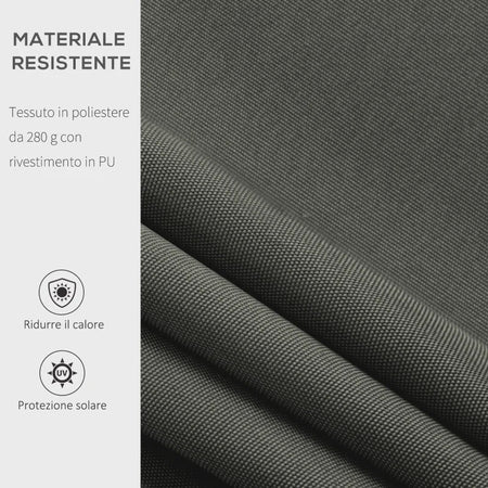 Tenda da Sole per Esterno Avvolgibile a Bracci con Apertura a Manovella, 350x250 cm, Grigio WE1840-174V00GYWE1
