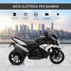 Moto Elettrica per Bambini 3-5 Anni Max. 25kg con Luci, Musica, Batteria 6V e Velocità 3km/h, 86cmx42cmx52cm Nera DF4370-103V90BKDF4