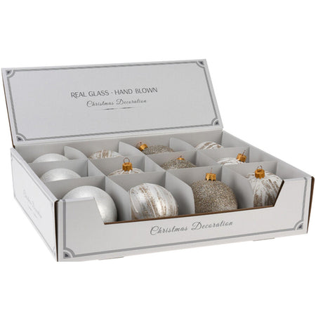 Palline per albero di Natale decorato, in Vetro, Glitterate, da Ø 100 mm, 6 pezzi