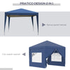 Gazebo da Giardino Pieghevole con Corde e Picchetti Inclusi, 2.95x2.95x2.58 m, Blu 84C-430V00BU